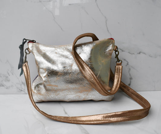 Vivi Purple Snake/Cracked Gold Crossbody