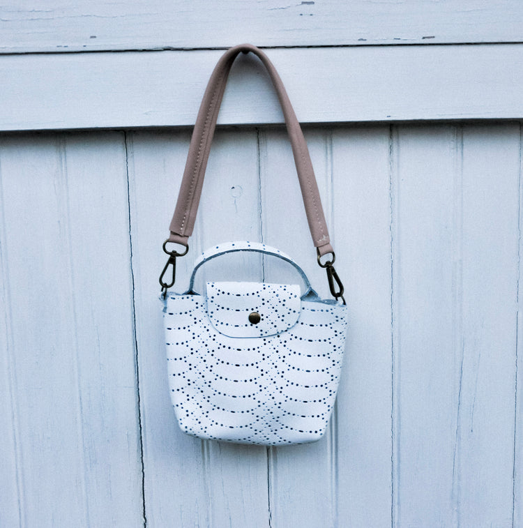 White Lilly Pocket  Messenger Pouch