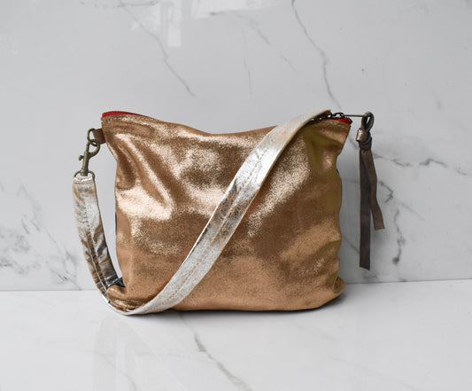 Vivi Cracked Gold/Peach Crossbody