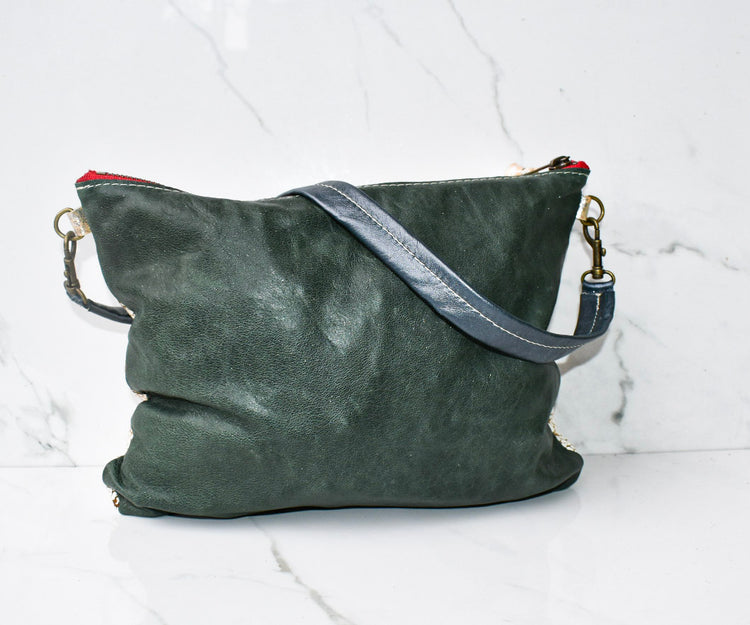 Vivi Cracked Gold/Green Crossbody
