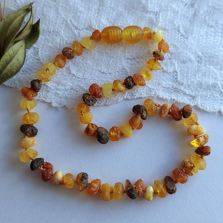 Gorgeous Raw Multi Baltic Amber Necklace w/ Tag Cert GIA ♥️