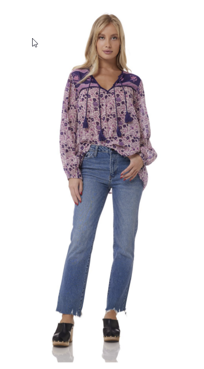 Pushkar Printed Blouse Violet