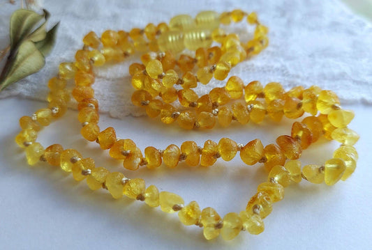 Gorgeous Raw Lemon Baltic Amber Necklace w/ Tag Cert GIA ♥️