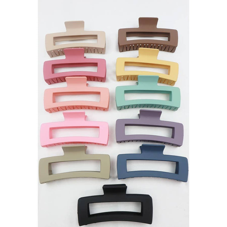 Matte Jumbo Cut Out Rectangle Hair Claw