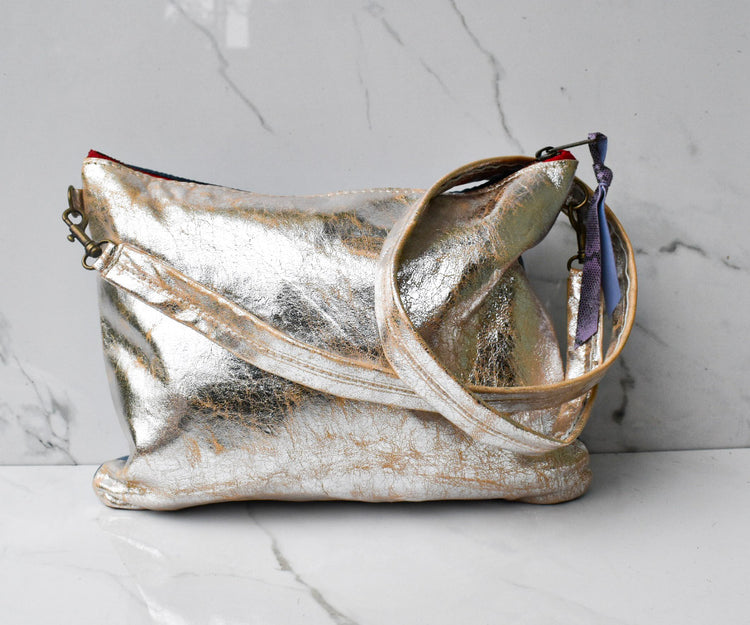 Vivi Cracked Gold/Green Crossbody