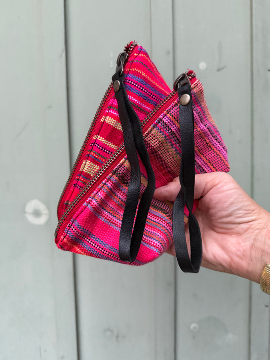 Harlow Moon in Thai Stripe with Black Leather Wristlet