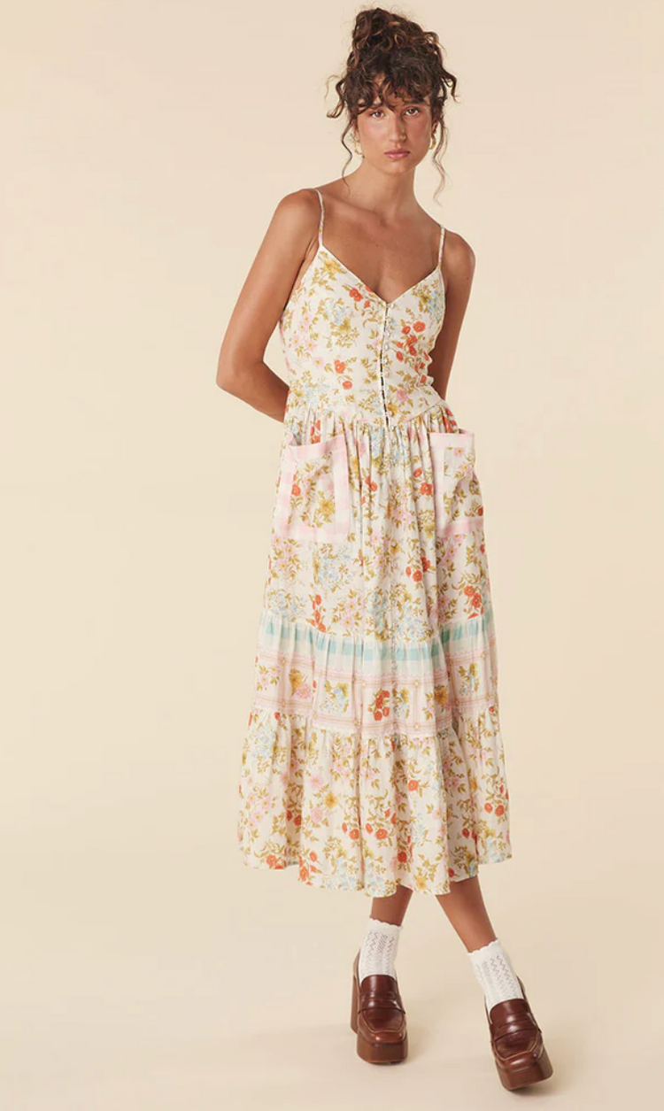 Spell Designs - Flora Linen Midi Dress