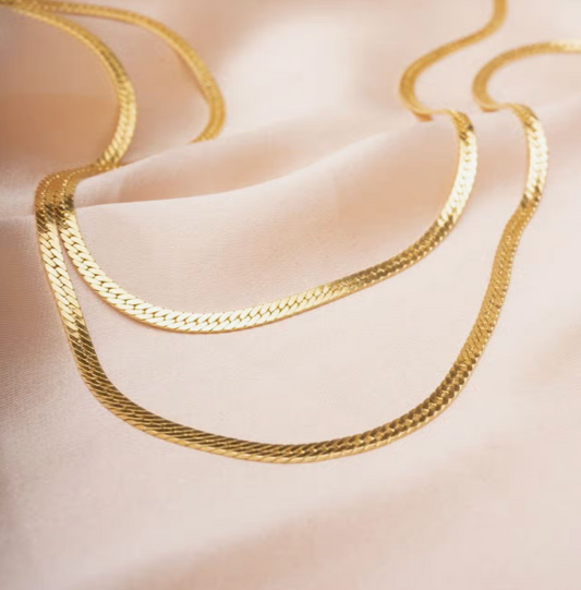 ROSE GYPSY- Gold Herringbone Necklace
