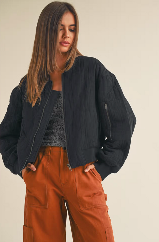 Miou Muse - Quilted Bomber Jacket