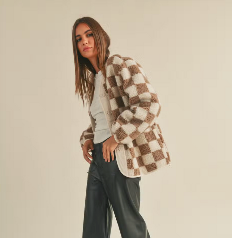 Miou Muse -Checkered Oversized Jacket
