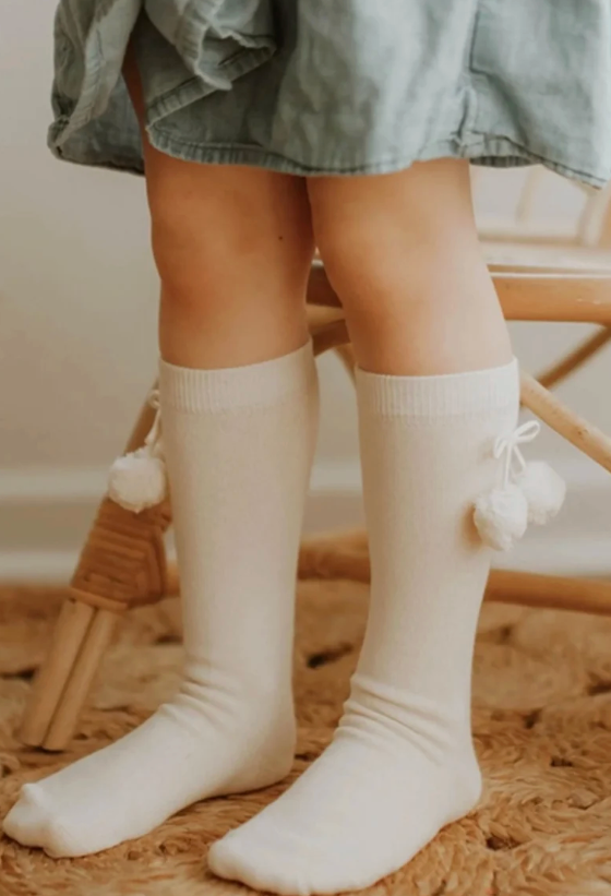 Classical Child- Knee High Pom Socks