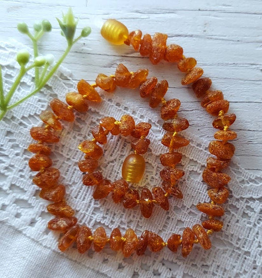 Genuine Raw Dk Honey Baltic Amber Necklace ♥️ Tag Cert GIA