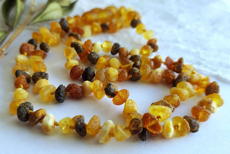 Gorgeous Raw Multi Baltic Amber Necklace w/ Tag Cert GIA ♥️