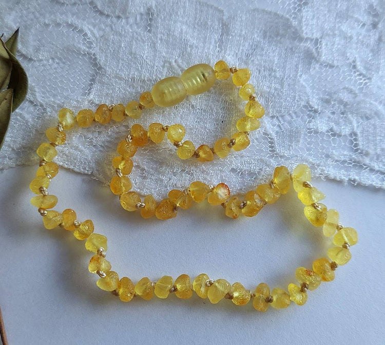 Gorgeous Raw Lemon Baltic Amber Necklace w/ Tag Cert GIA ♥️