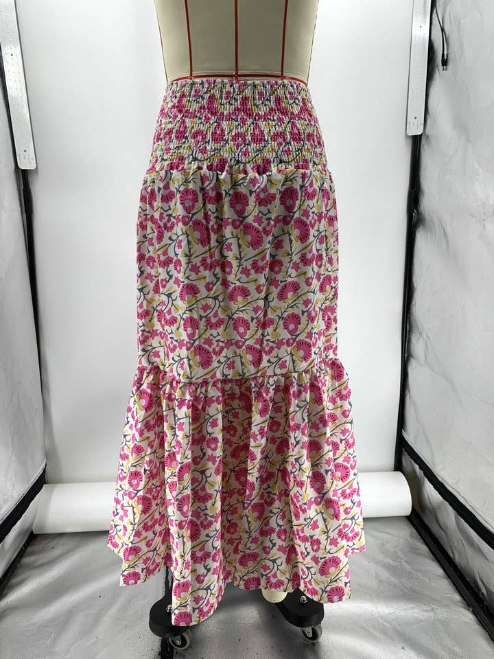 Printed Elastic Waistband Waist Swing Resort Skirt