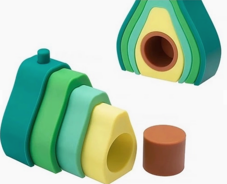 Simply Supplied Co- Silicone Stacking Toy- Avocado