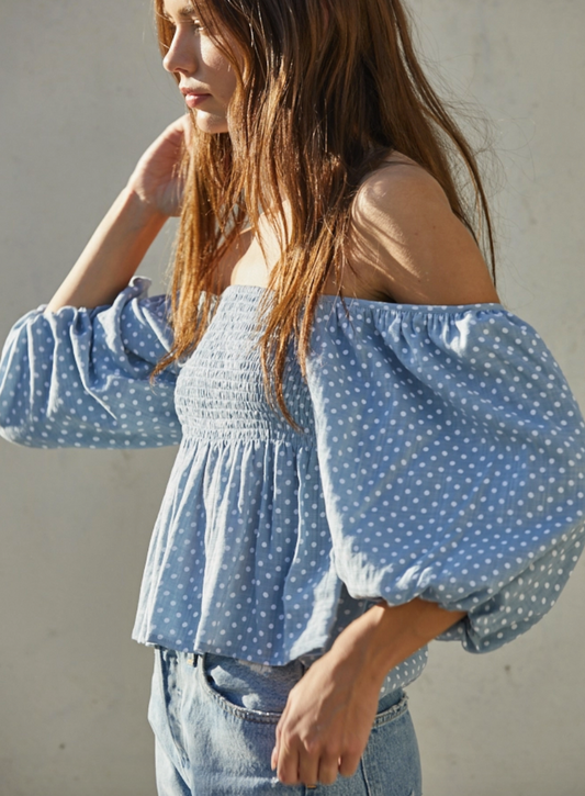 By Together- Polka Dot Baby Doll Top