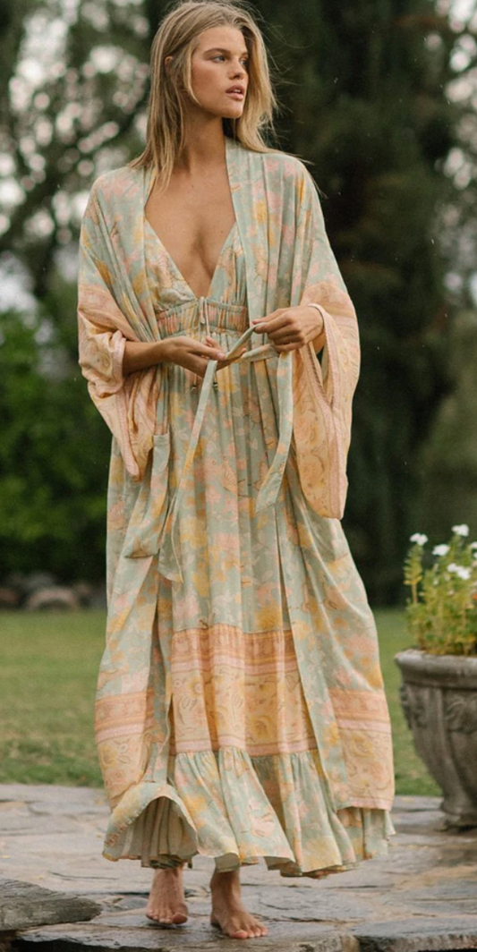 Spell Designs- Butterfly Maxi Robe Botanical