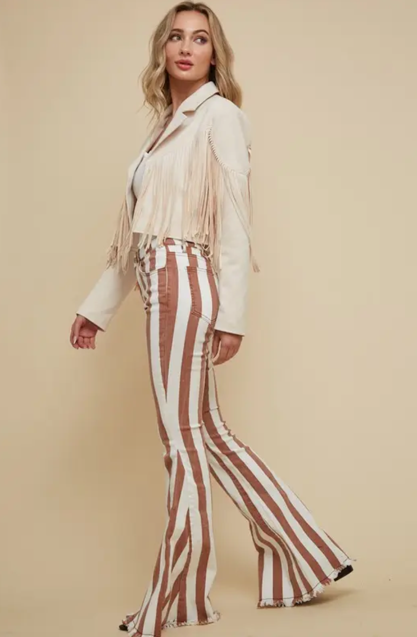 パンツ Stripe layered flare denim pants 61mJxIw237L.jpg