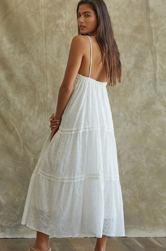 By Together- Spaghetti Strap Eyelet Maxi