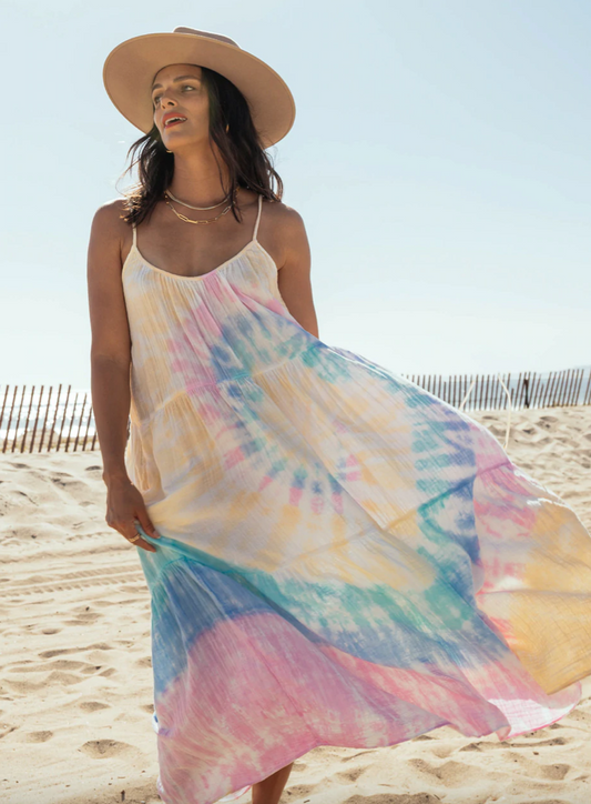Electric and Rose- Paradiso Dress Wave Tie Dye