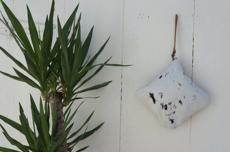 Fur Clutch Brown Leather